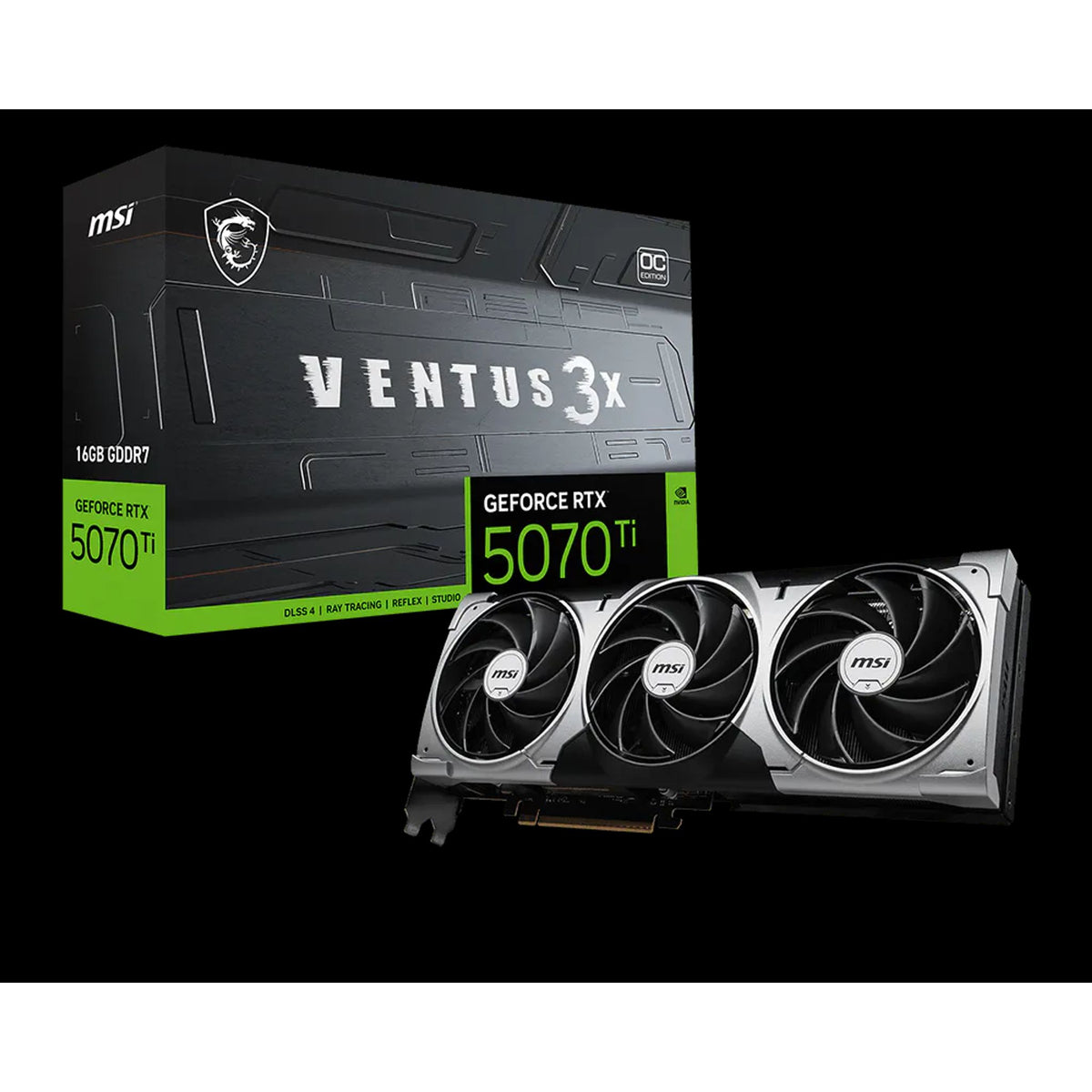 MSI GeForce RTX 5070 Ti 16G VENTUS 3X PZ OC 16GB GDDR7 Graphics Card tl:d516d09b