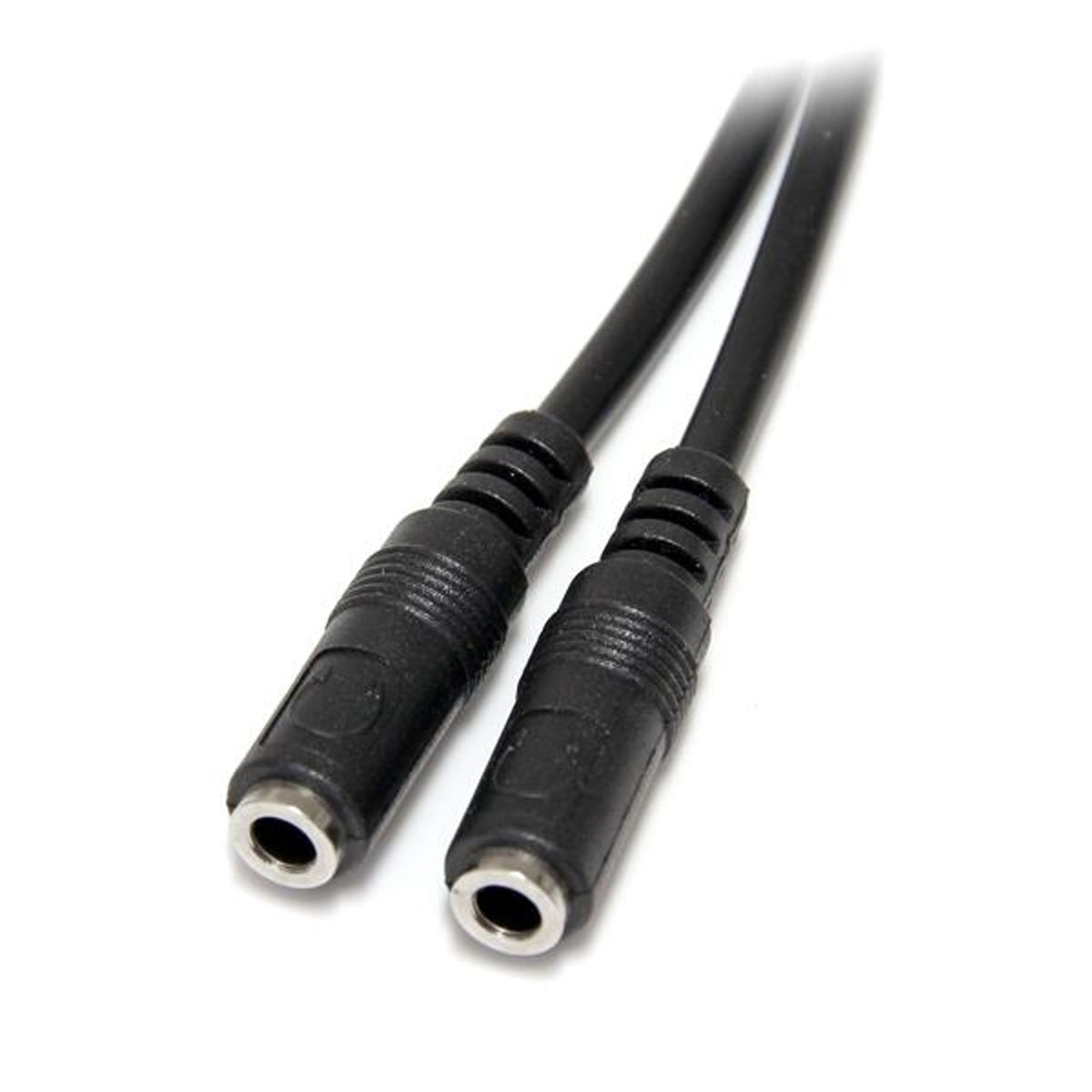 StarTech.com Slim Stereo Splitter Cable 3.5mm Male to 2x 3.5mm Female Black