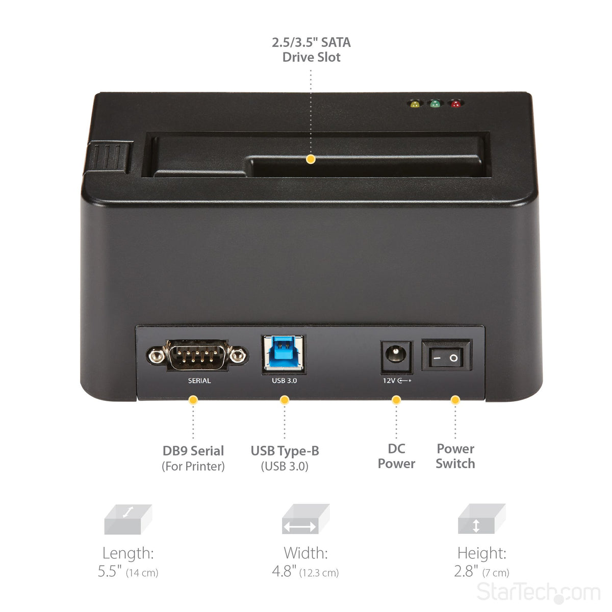 StarTech.com Single Bay SSD/HDD Hard Drive Eraser Standalone Wiper USB to SATA