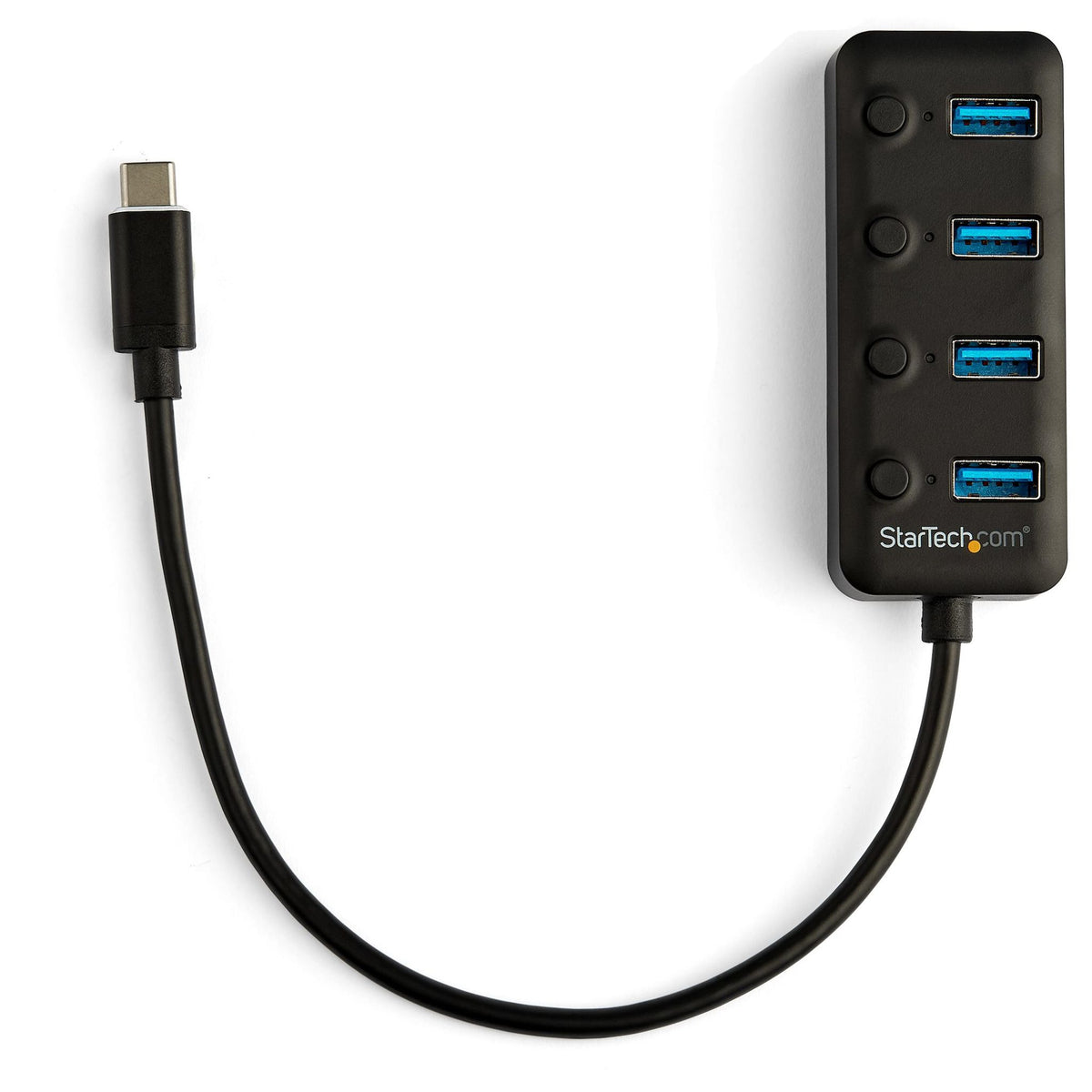 StarTech 4-Port USB-C Hub 4x USB 3.0 Type-A On/Off Switches 5Gbps UASP Bus