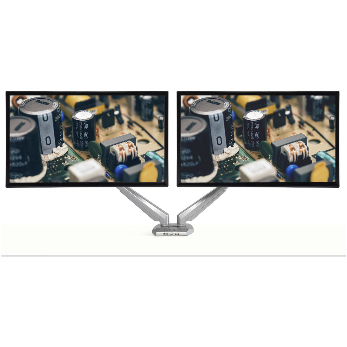 StarTech.com Dual Monitor Arm USB Audio 32" VESA 75x75/100x100 Aluminium Mount