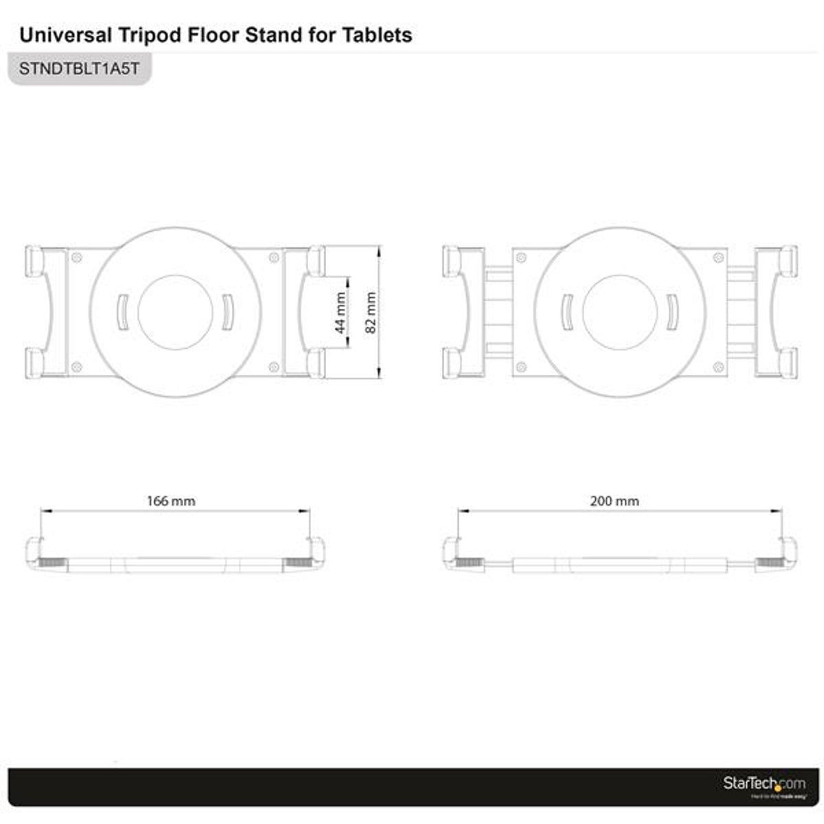 StarTech.com Adjustable Tablet Tripod Stand 6.5" to 7.8" Wide 29.3" to 62"