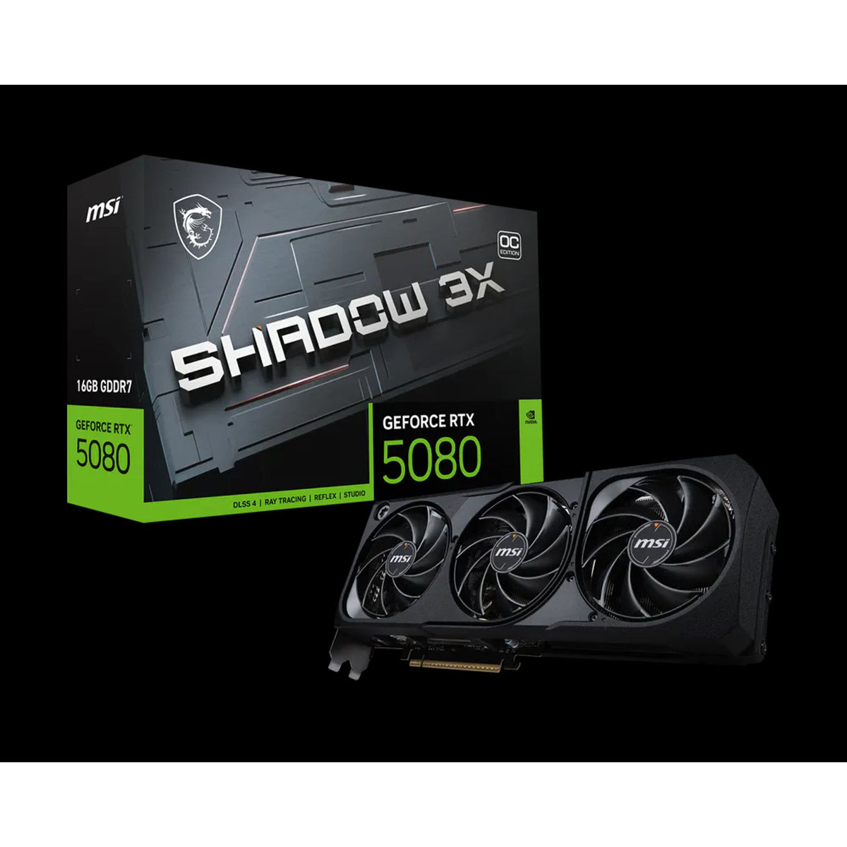 MSI GeForce RTX 5080 16G SHADOW 3X OC 16GB GDDR7 Boost 2640 MHz DisplayPort x3 tl:f87f78d
