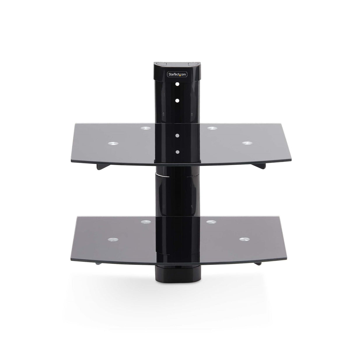 StarTech.com Dual Floating AV Shelves Black Tempered Glass 7kg Per Shelf