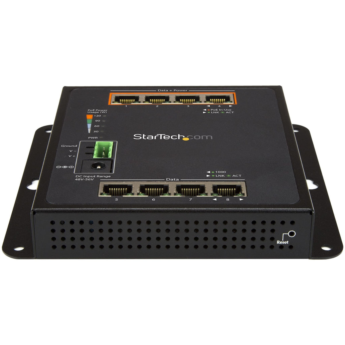 StarTech.com Industrial 8 Port Gigabit PoE Switch 4 x PoE+ 30W L2 Managed