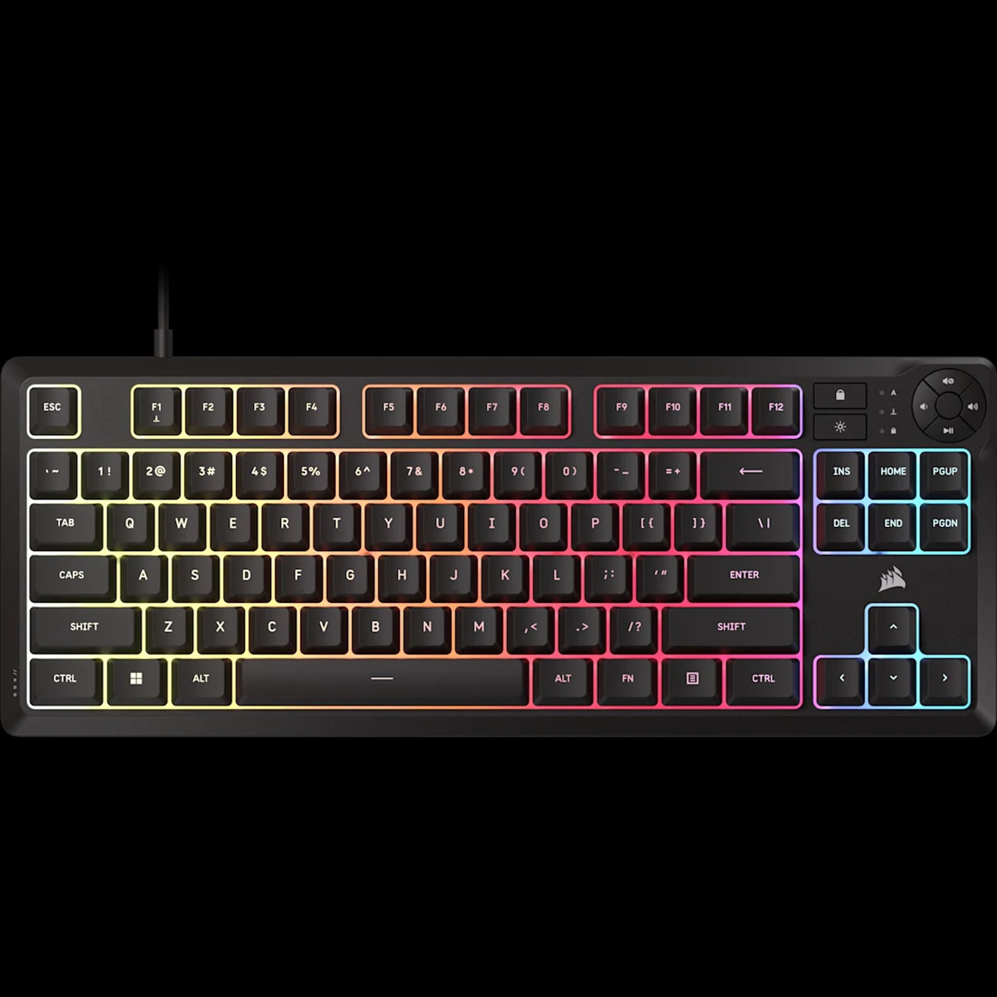 Corsair K55 CORE TKL RGB Gaming Keyboard 1000Hz 12KRO Rubber-Dome Switches USB 2.0 Wired tl:c81cafe6
