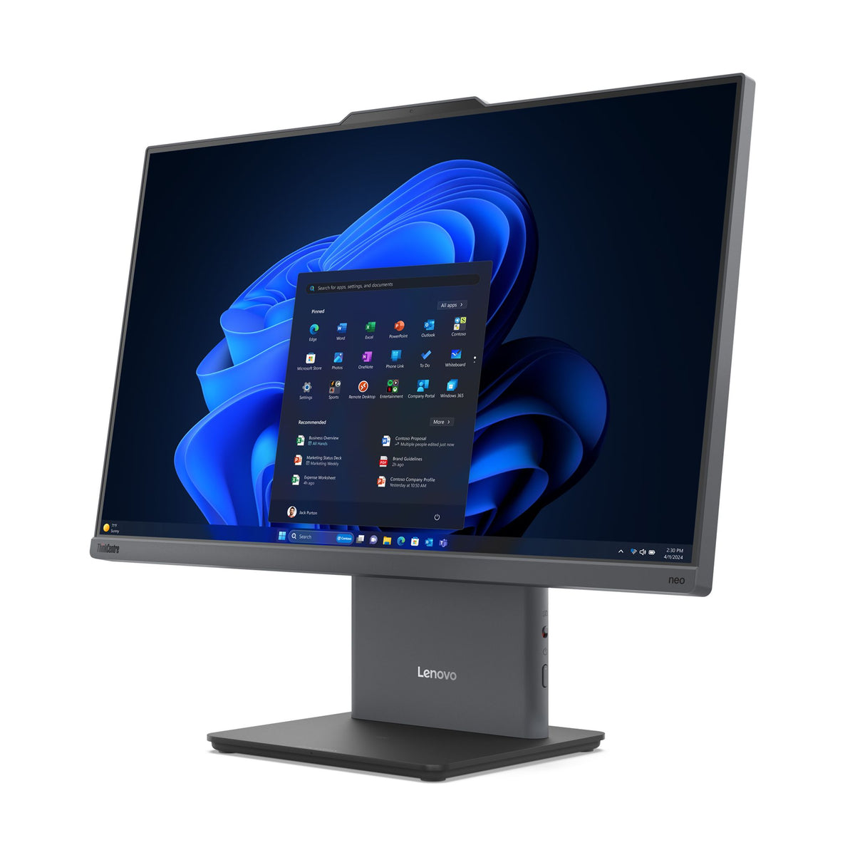 Lenovo ThinkCentre Neo 50a 24" FHD Touch AIO U5-210H 16GB 512GB SSD WiFi+BT