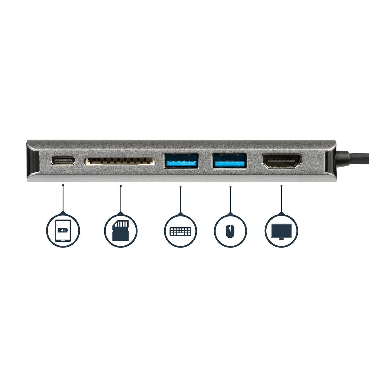 StarTech USB C Multiport Adapter 4K HDMI GbE 2x USB-A SD 100W PD
