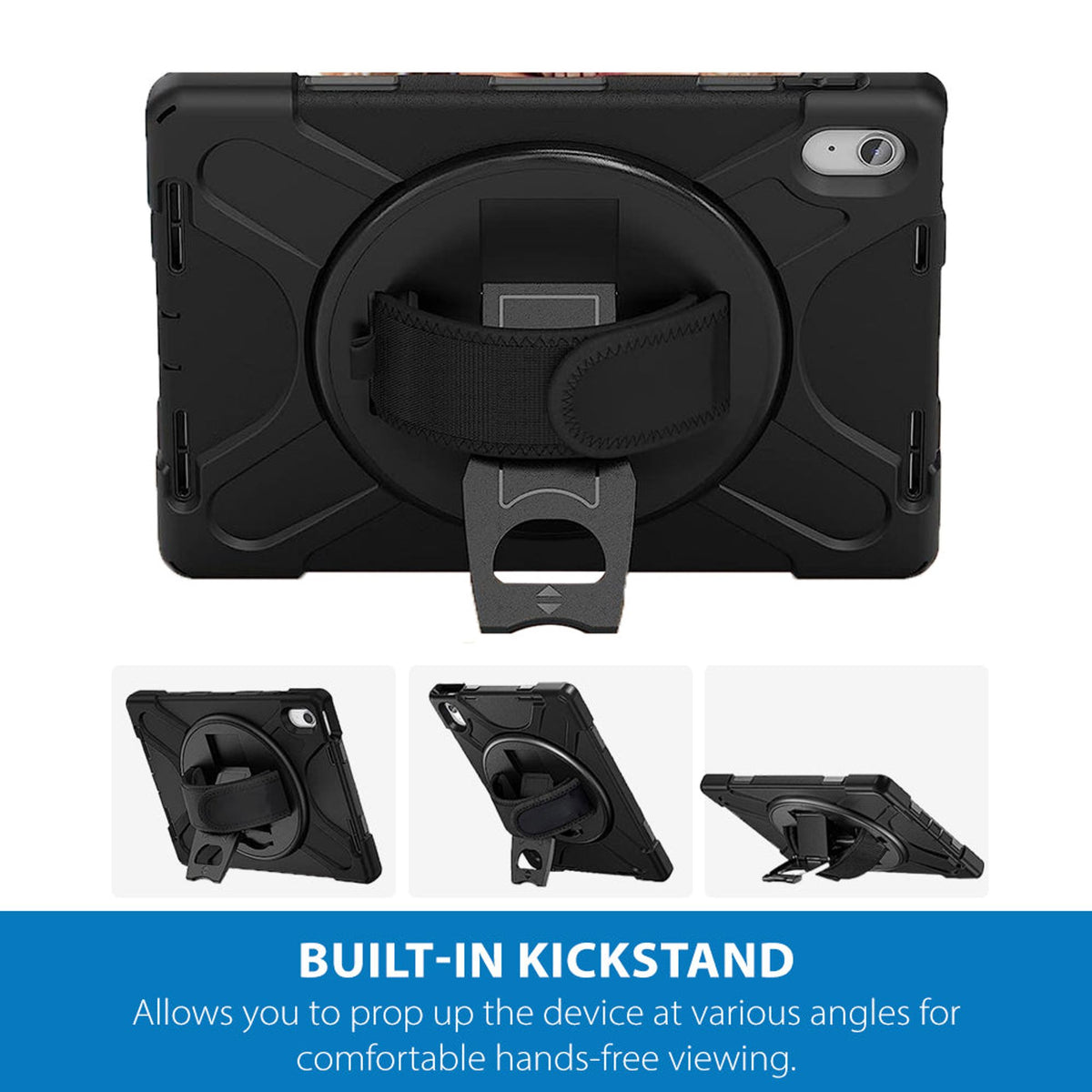 Strike Rugged Case with Hand Strap and Lanyard for iPad 11th/10th Gen