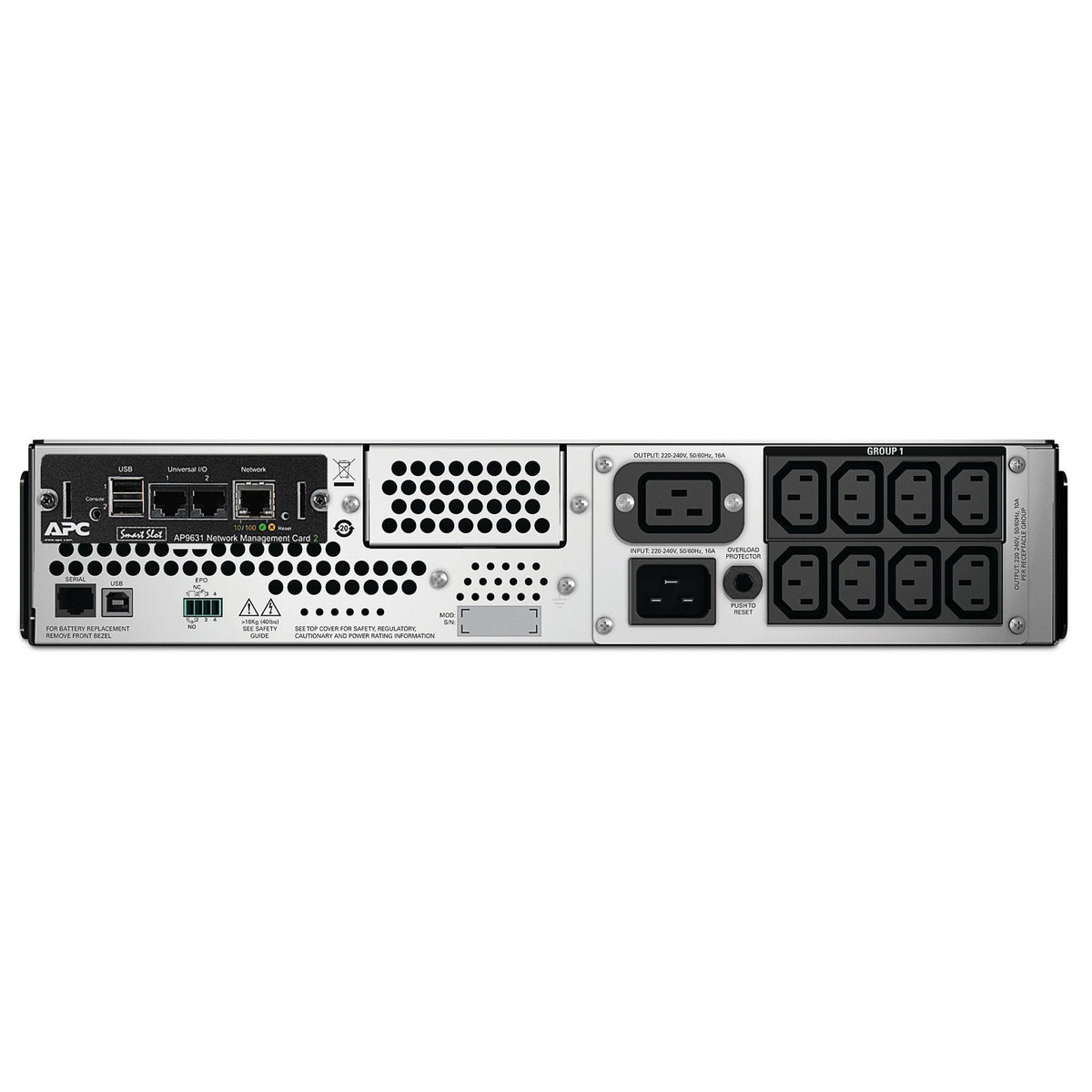 APC Smart-UPS 2200VA Line Interactive Rackmount 2U 10x IEC Outlets Network Card