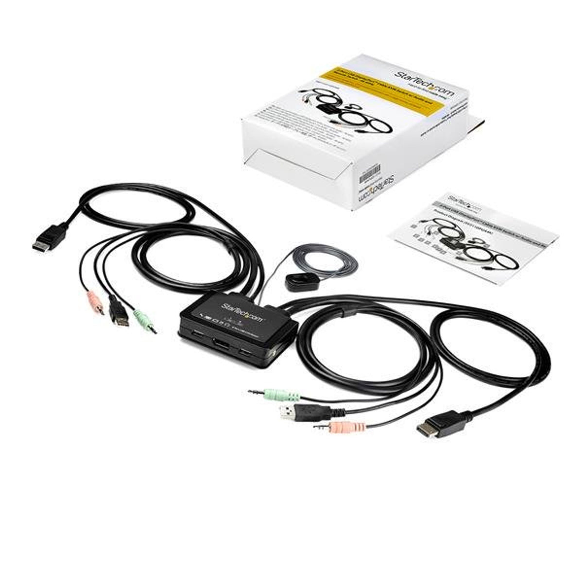 StarTech.com SV211DPUA4K 2-Port DisplayPort KVM Switch 4K 60Hz with Audio & USB