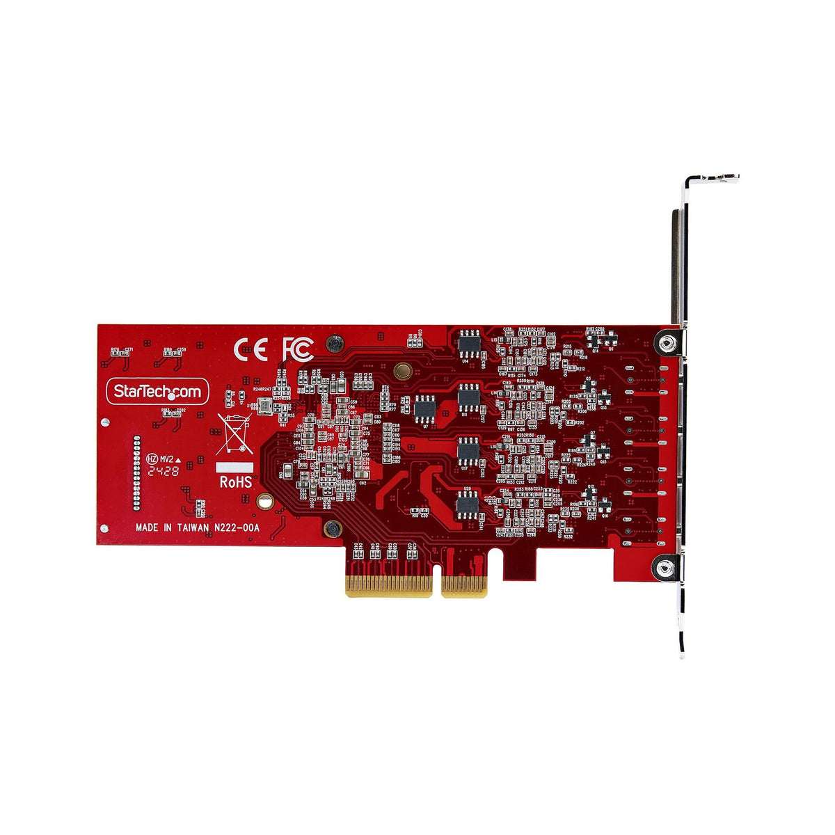 StarTech USB Adapter PCI Express x4 4x USB 3.0 1x SATA Red TAA UASP