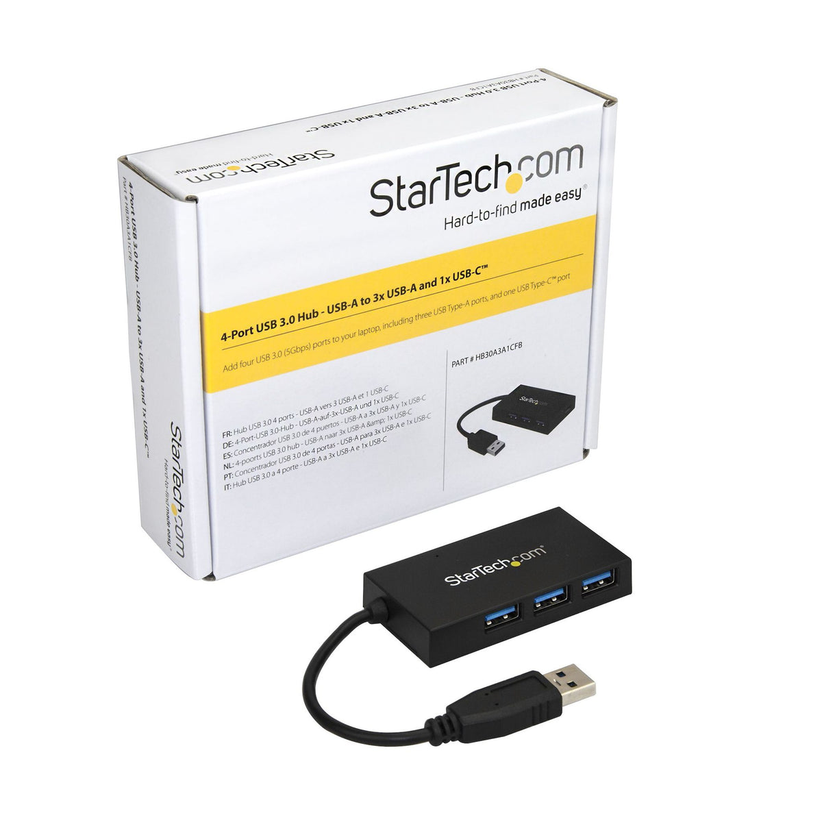StarTech 4-Port USB-C & 3x USB-A Hub USB 3.0 Bus-Powered Portable Hub