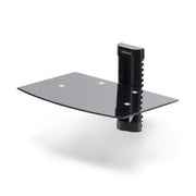 StarTech.com Floating AV Shelf Black Tempered Glass 7kg Capacity
