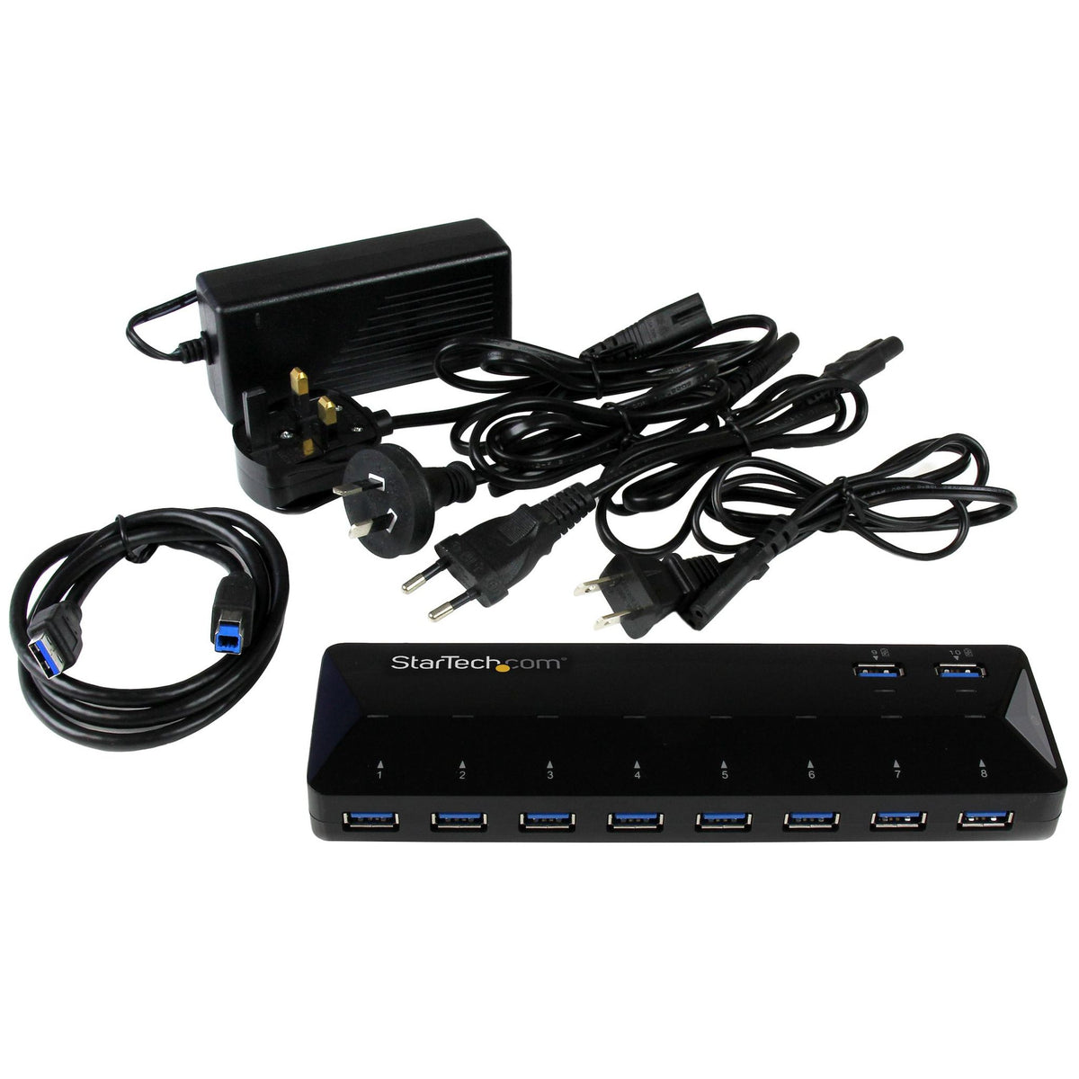 StarTech.com USB Hub - USB 3.0 - External - Black - 10 Total USB Port(s) - 10