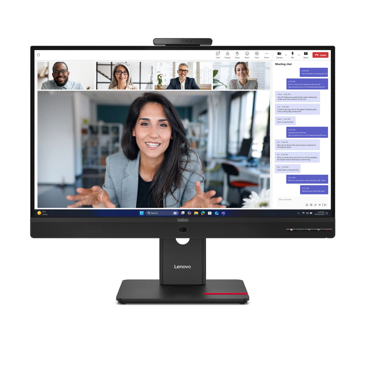 Lenovo ThinkVision T24-4V 23.8" FHD IPS Monitor HDMI DP VGA Adjustable Stand