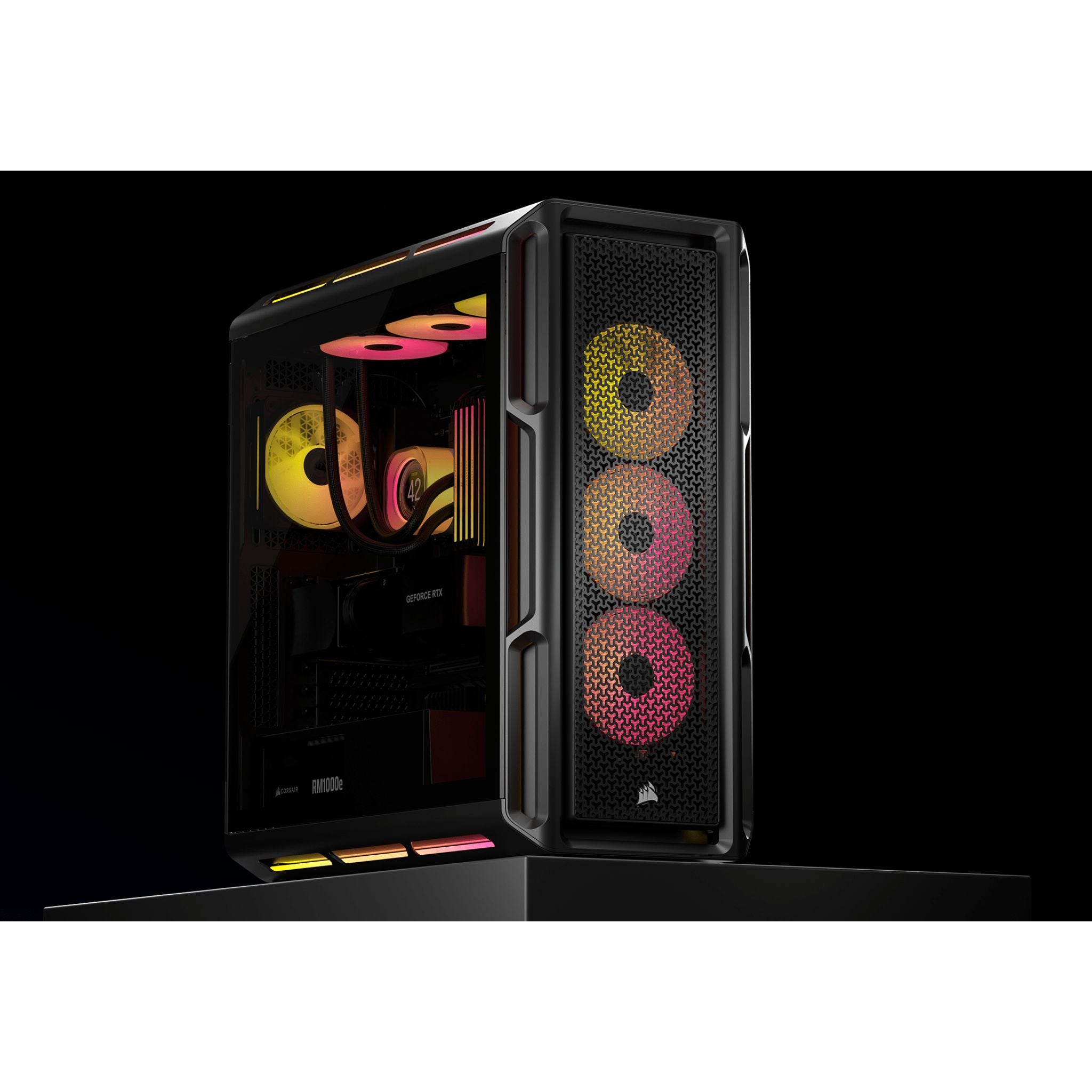 Corsair iCUE LINK 5000T LX RGB ATX Mid-Tower Case Black 450mm GPU 360mm Rad 170mm CPU Cooler USB-C tl:bec602d1