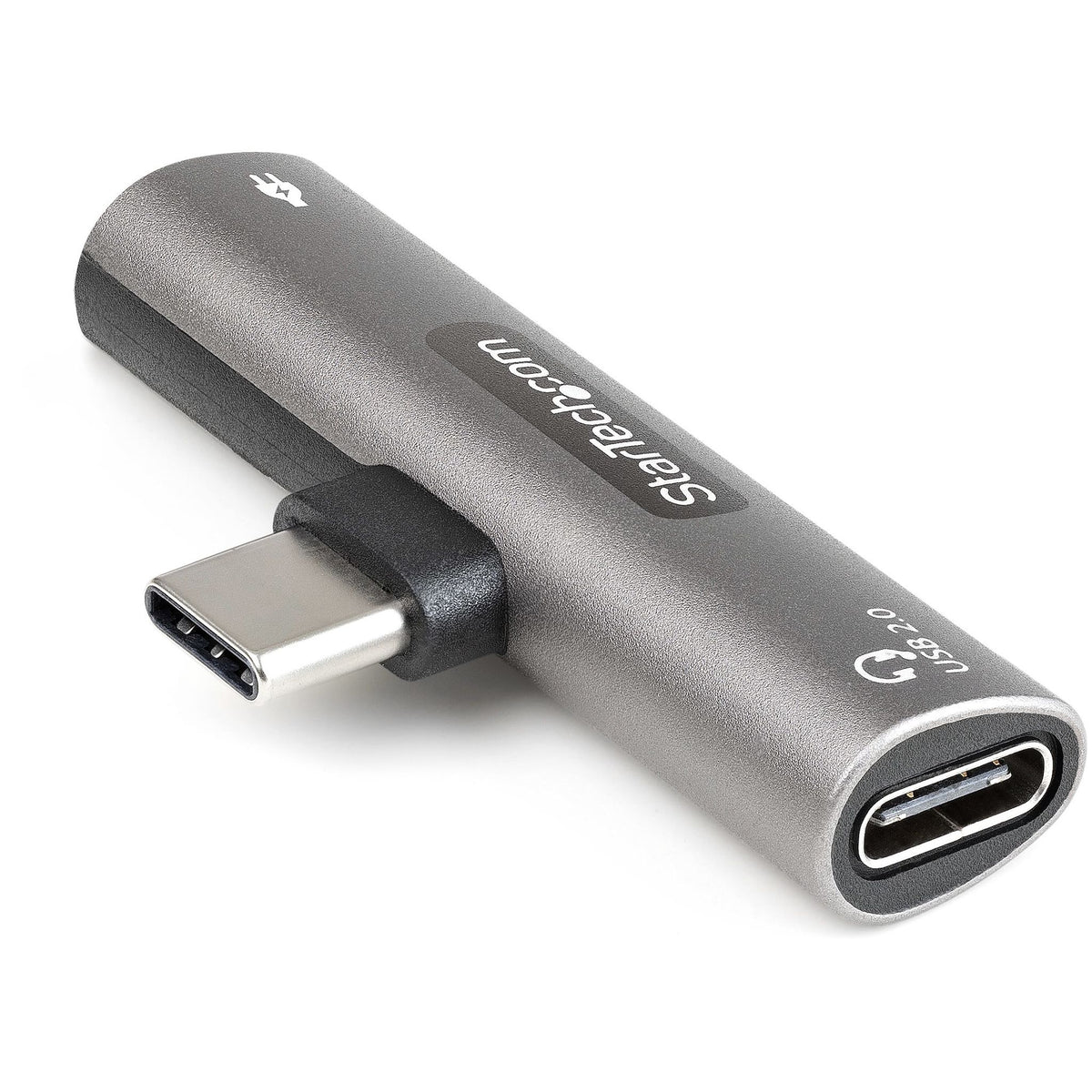 StarTech USB C Audio Charge Adapter USB-C Male Female Ports Silver
