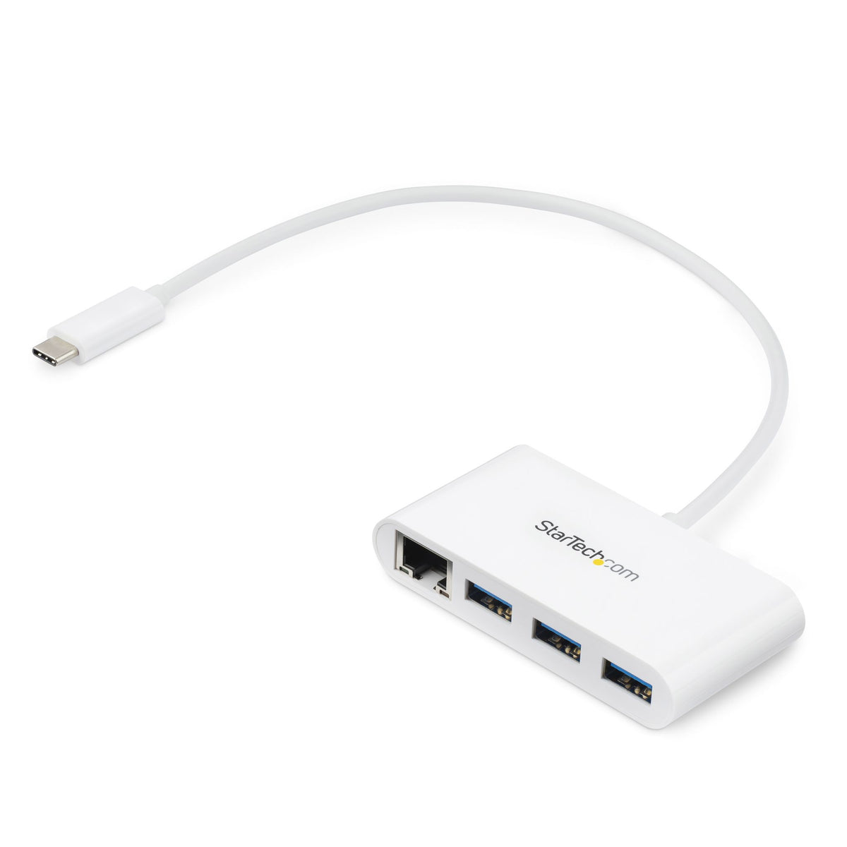 StarTech USB C Combo Hub 3 USB 3.0 Ports 1 Ethernet Port White