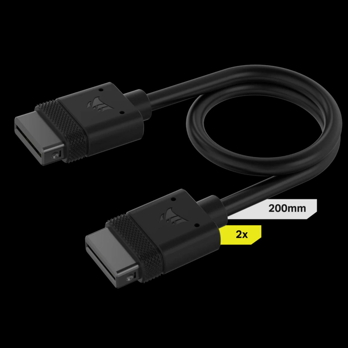 Corsair iCUE LINK Cable 2x 200mm Straight Connectors Black tl:62ca976