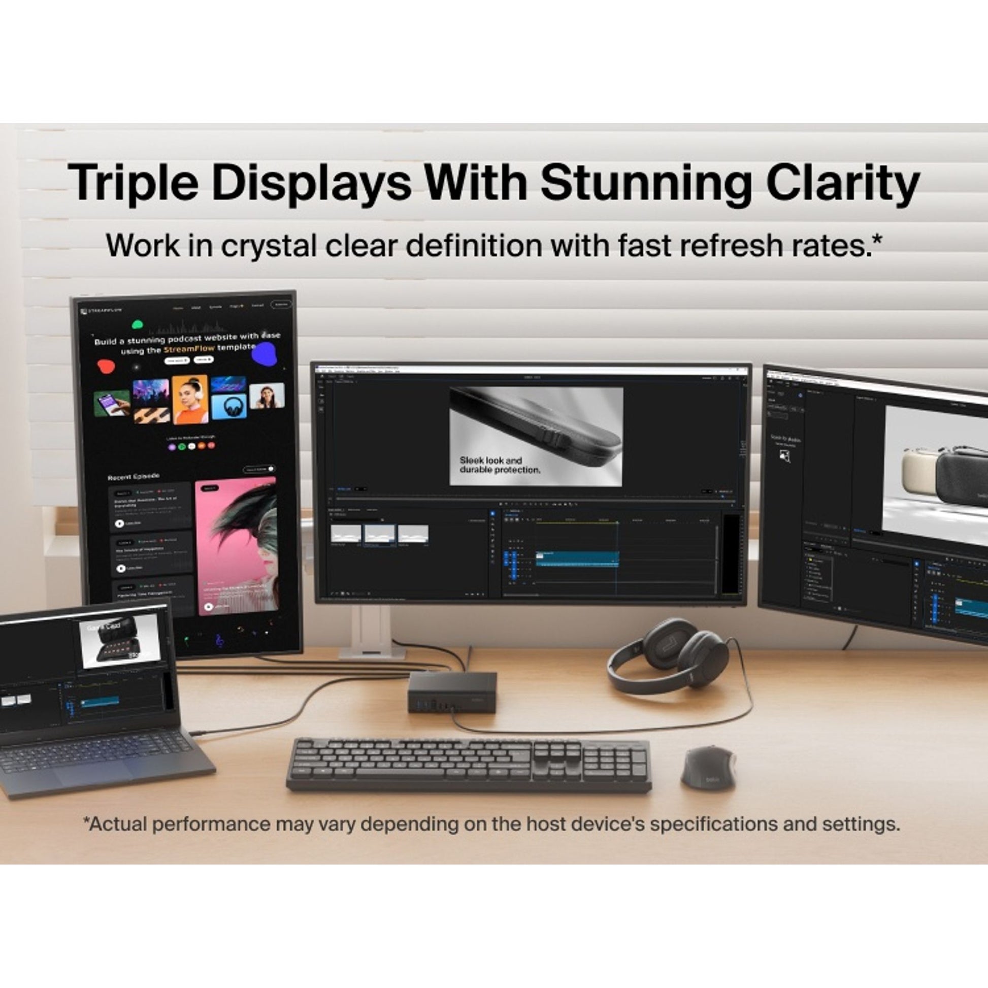 Belkin Connect Universal 16-Port Triple Display USB-C Dock Black 140W PD Triple 4K@60Hz tl:be069a8