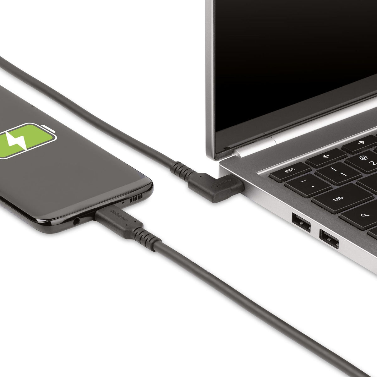 StarTech.com 1m Rugged Right Angle USB-C Cable 10Gbps 4K 60Hz 100W PD