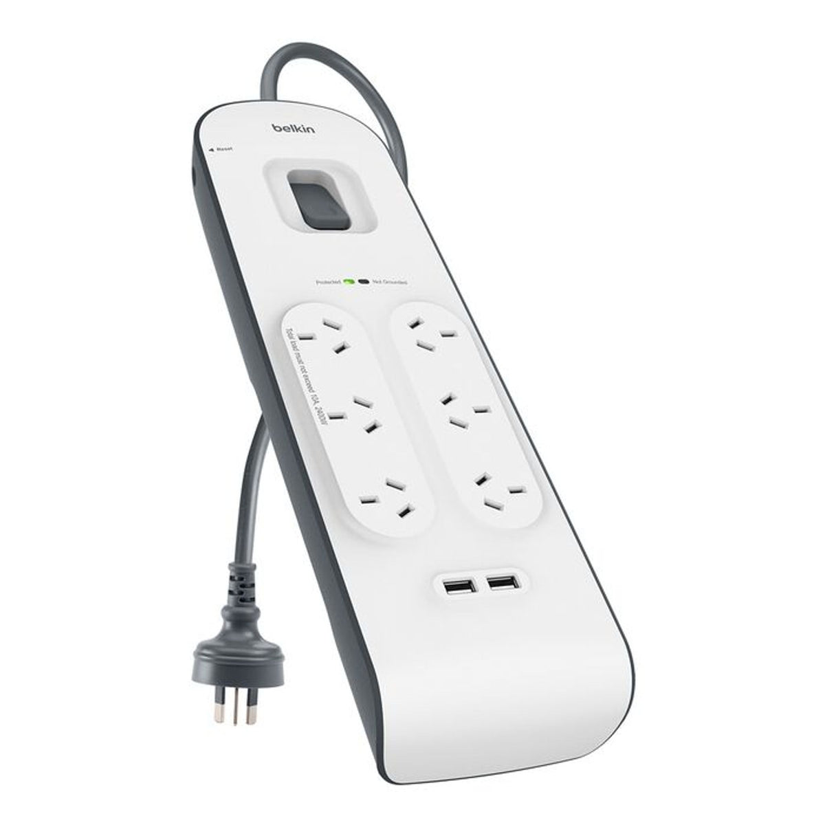 Belkin SurgePlus 6-Outlet Surge Protector 2x USB Port 2.4 Amp 650 Joules tl:aef65234