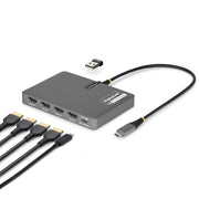 StarTech.com USB-C to Quad-Monitor Workstation Adapter 4K 60Hz HDMI 140W PD