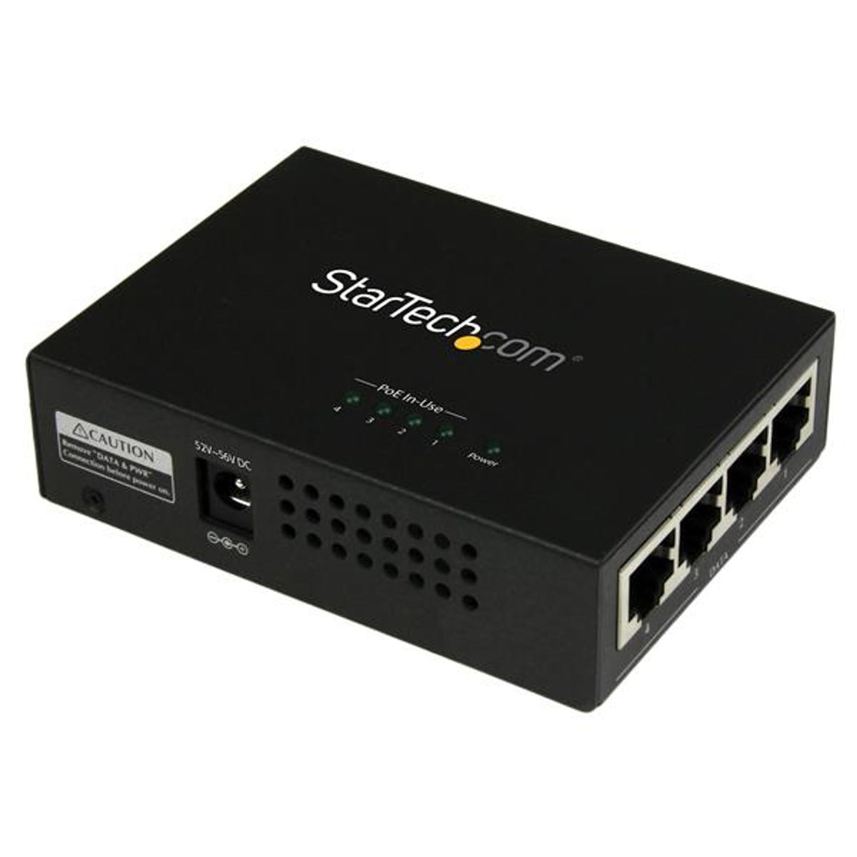 StarTech.com PoE Injector - 52 V DC 2.31 A Output - 4 Input Port(s) - 4 Output