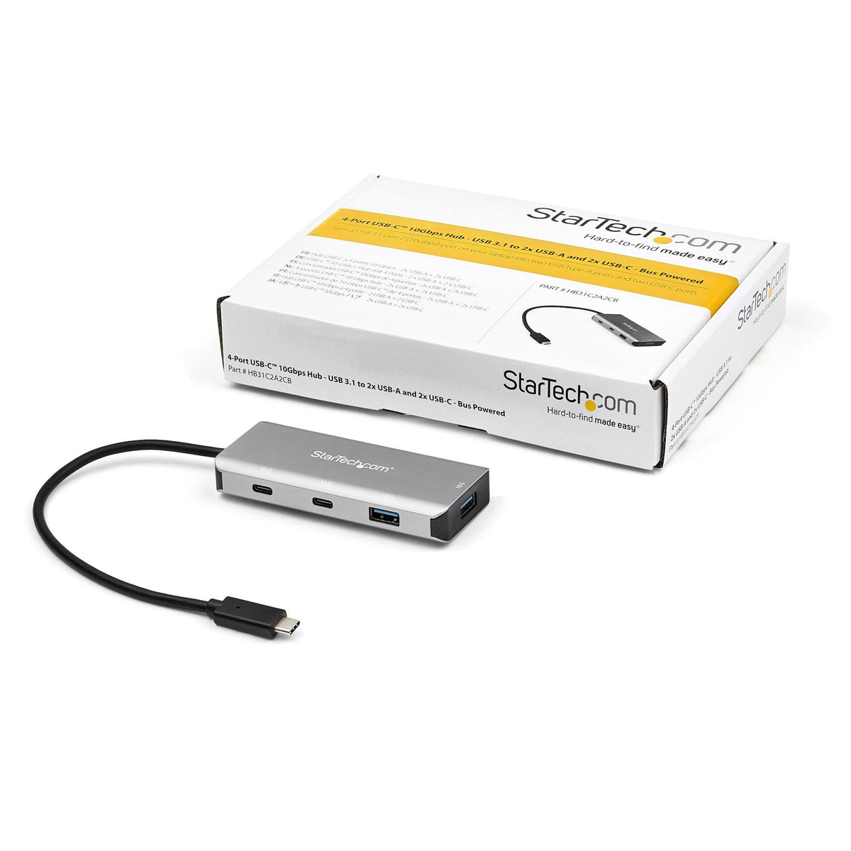 StarTech.com USB-C Hub 4 USB 3.1 Ports External Black Space Gray UASP