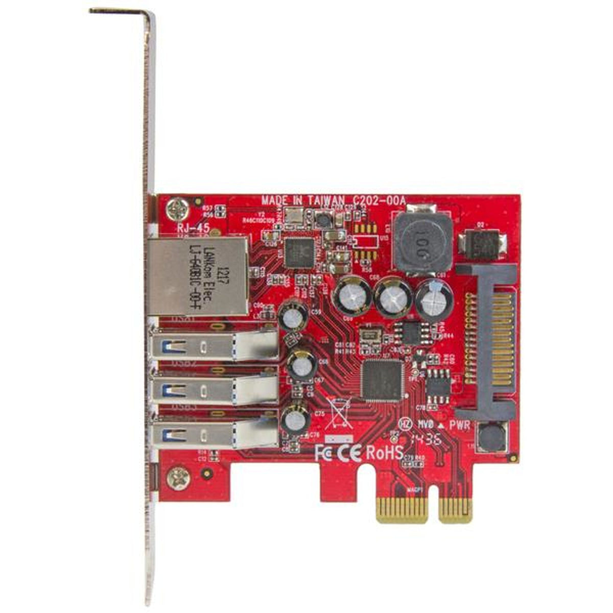 StarTech.com USB Adapter PCI Express x2 3x USB 3.0 1x RJ-45