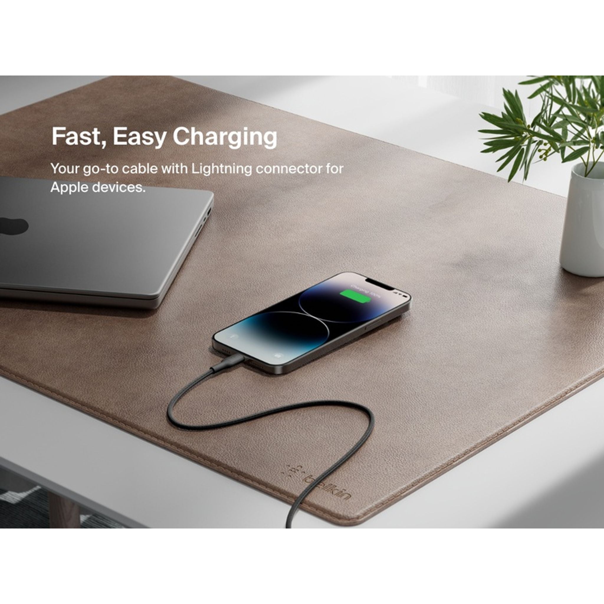 Belkin BoostCharge Pro Braided Lightning to USB-A Cable 1M Black CAA020FQ1MBK tl:3dd6ba4b