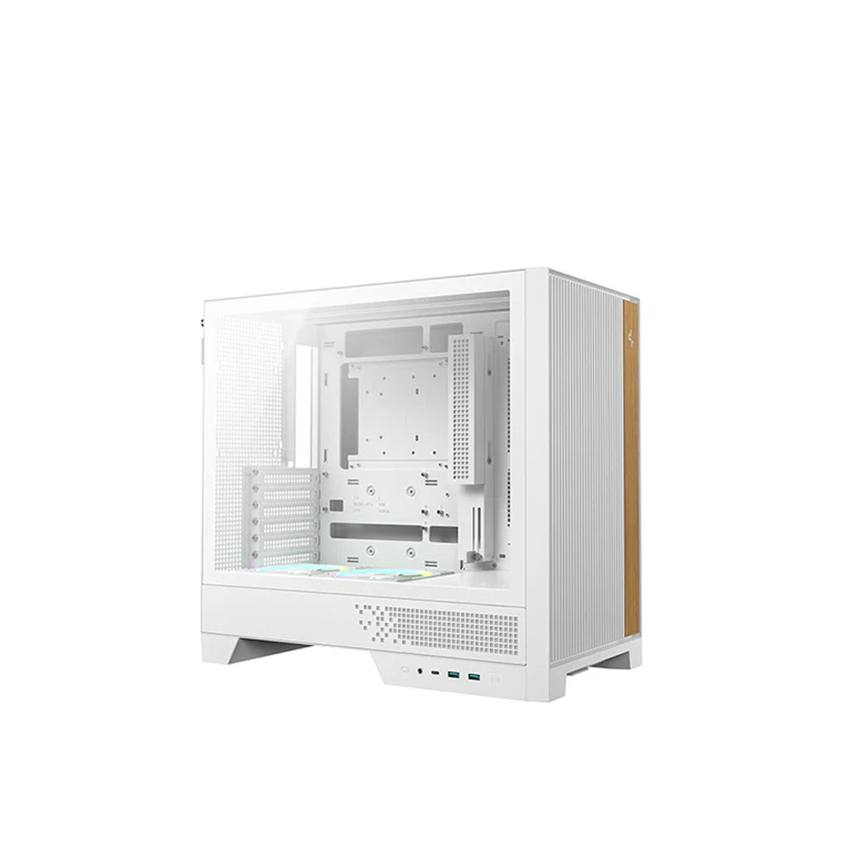 DEEPCOOL CL600 WH High Airflow Compact ATX Case Tempered Glass 2 Pre-Installed Fans tl:35d27e36