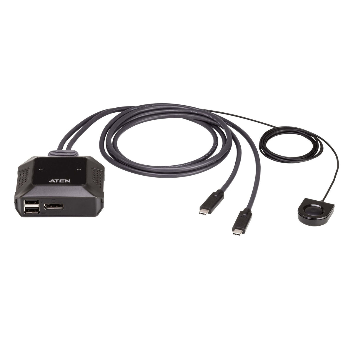 Aten 2-Port 4K DisplayPort USB-C Cable KVM Switch with Remote Port Selector tl:e18aea1c