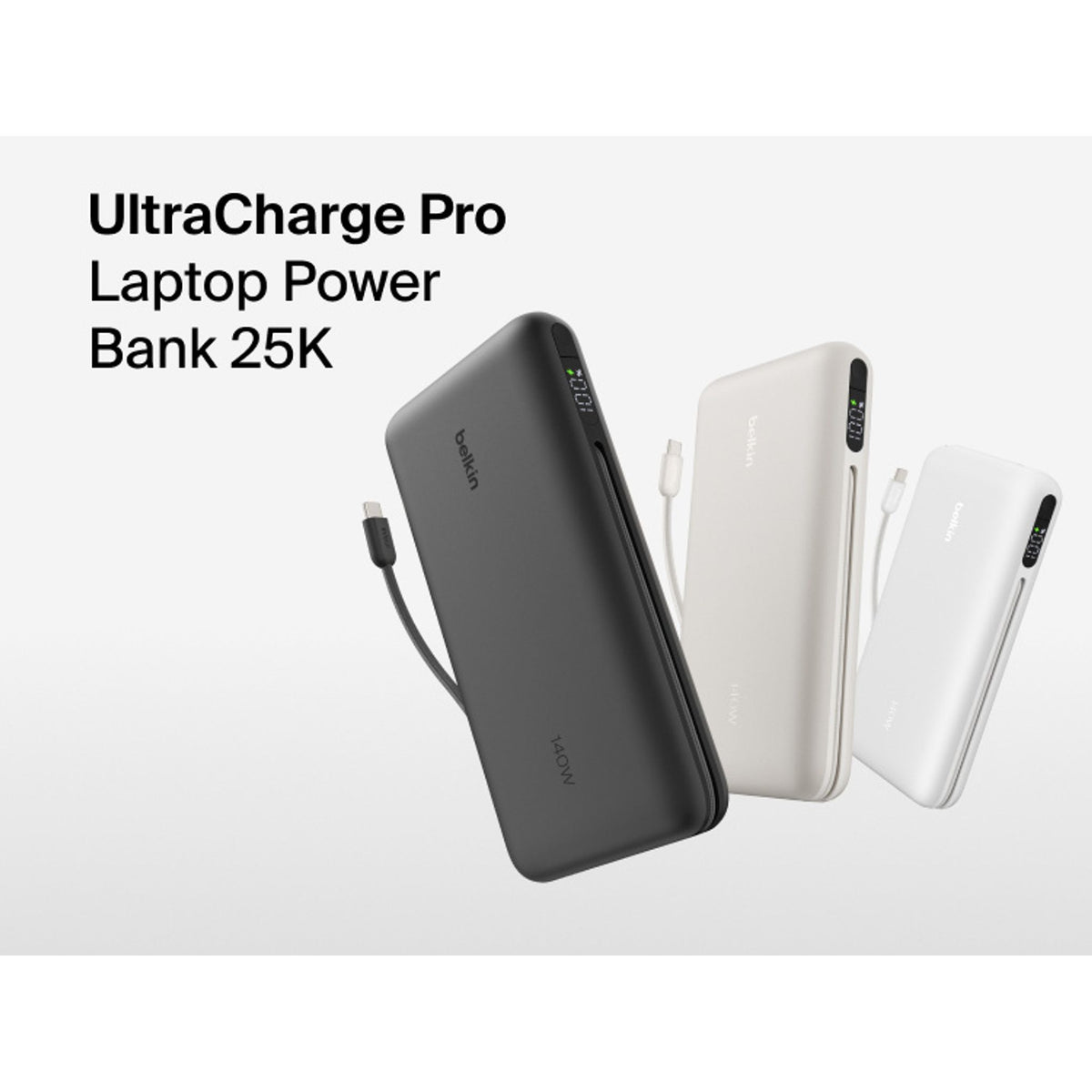 Belkin UltraCharge Pro 25K mAh Laptop Power Bank 140W Integrated USB-C Black tl:c6b487f4