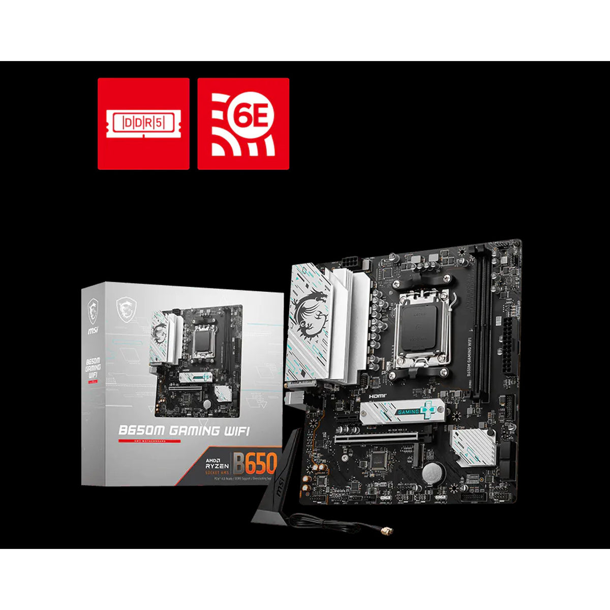MSI B650M GAMING WIFI AM5 MATX Motherboard 2x DDR5 2x M.2 4x SATA WiFi tl:df46b030