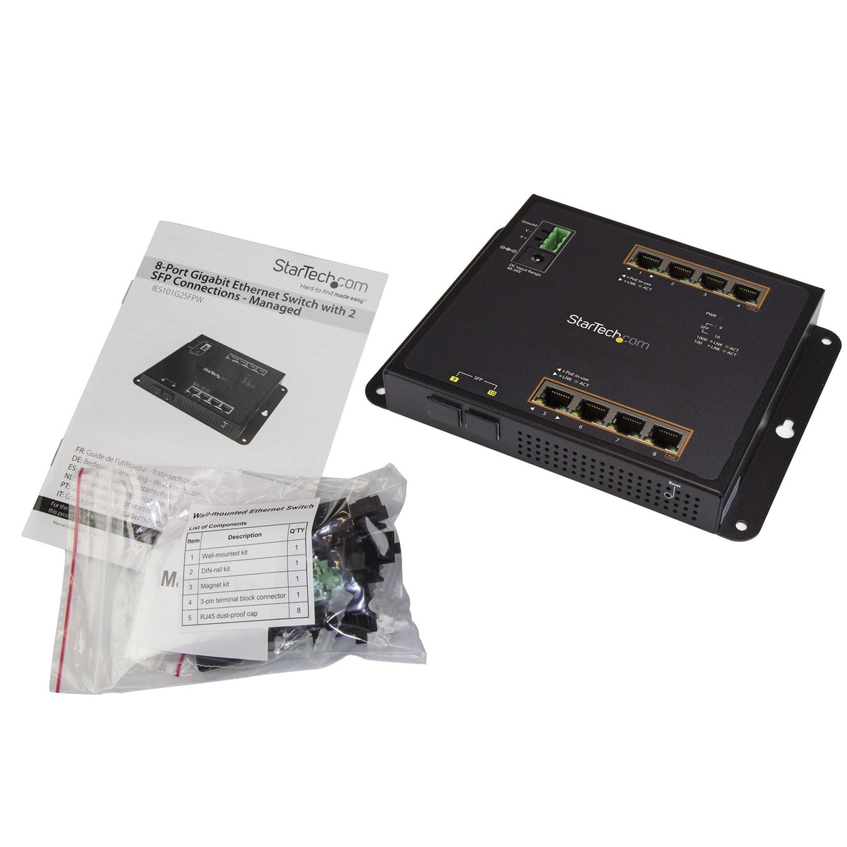 StarTech.com 8 Port Manageable Gigabit Ethernet Switch 10/100/1000Base-T