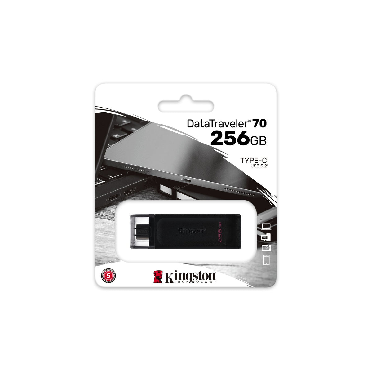 Kingston DataTraveler 70 256GB USB 3.2 Type-C Flash Drive