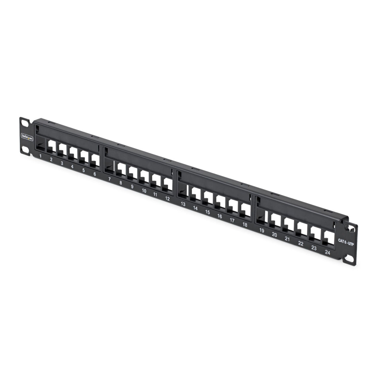 StarTech 24 Port 1U Blank Keystone Patch Panel Rackmount Cat6 Ethernet
