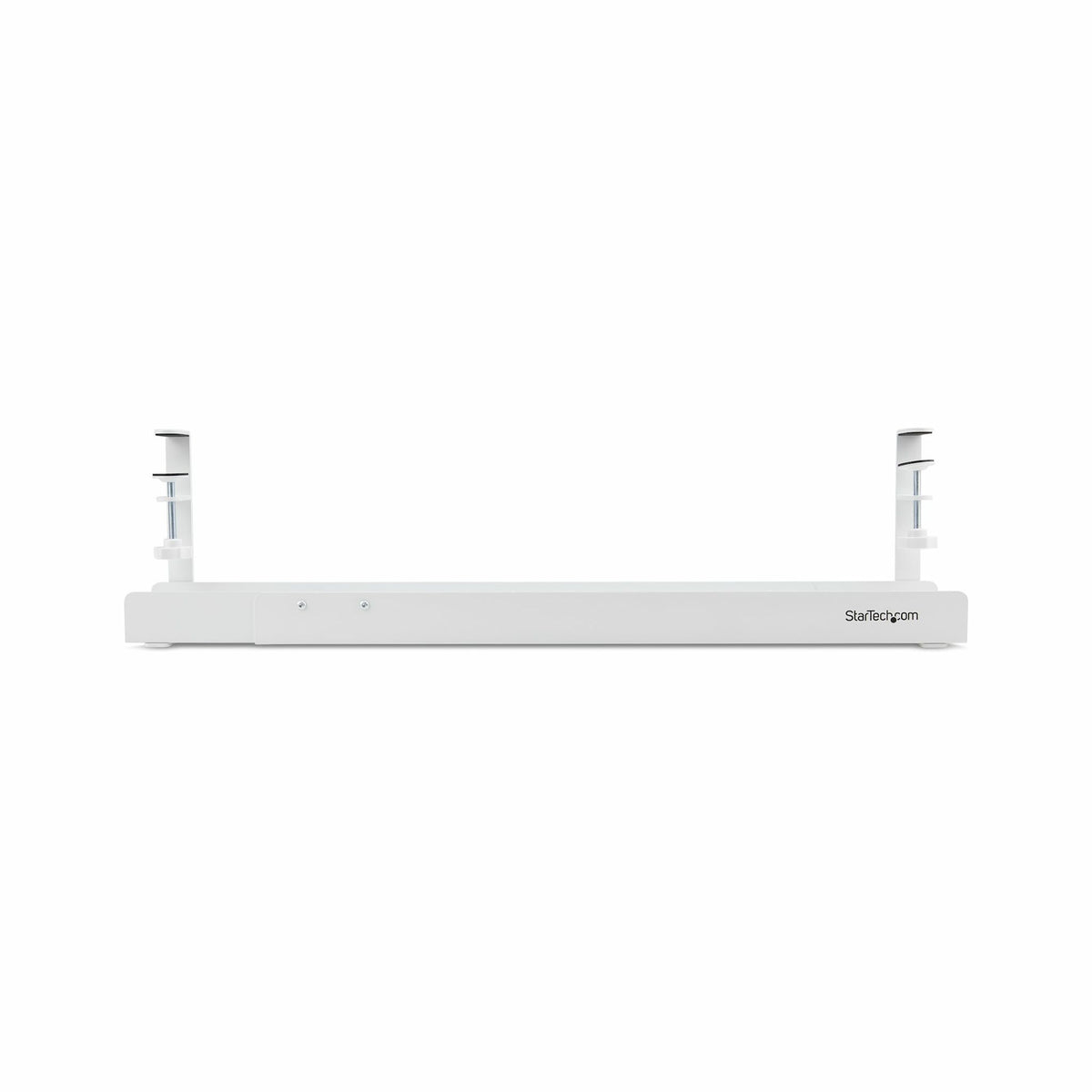 StarTech.com Under Desk Cable Management Tray Adjustable Length Clamp-On White