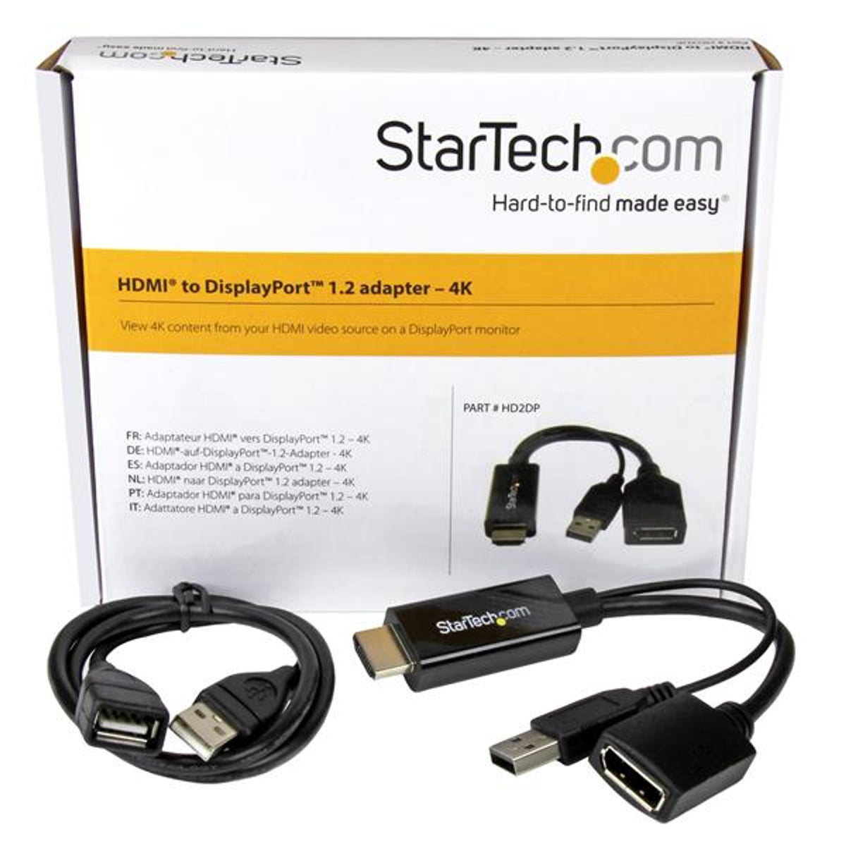 StarTech.com HDMI to DP Adapter 4K 30Hz USB-Powered Black