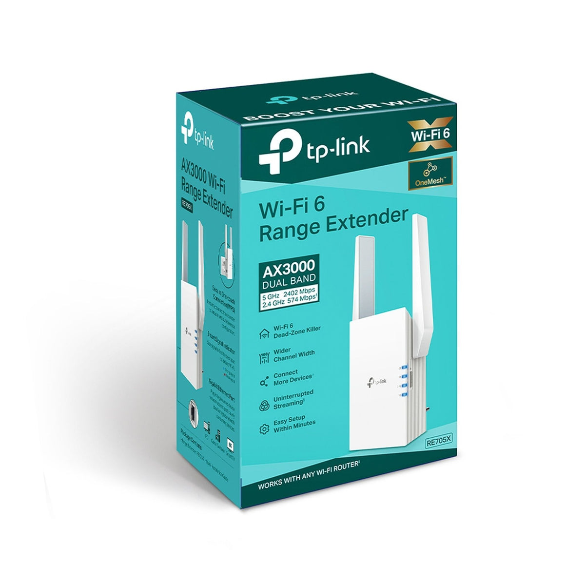 TP-Link RE705X AX3000 Mesh WiFi 6 Extender 2402Mbps@5GHz Gigabit Ethernet tl:1d747ea9