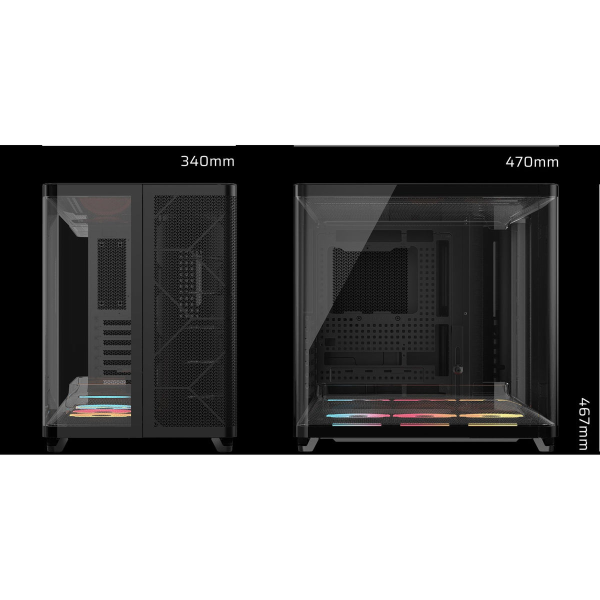 Corsair AIR 5400 LX-R RGB Triple Chamber ATX E-ATX Case Black 360GPU 180CPU 360RAD USB-C tl:846b9f33