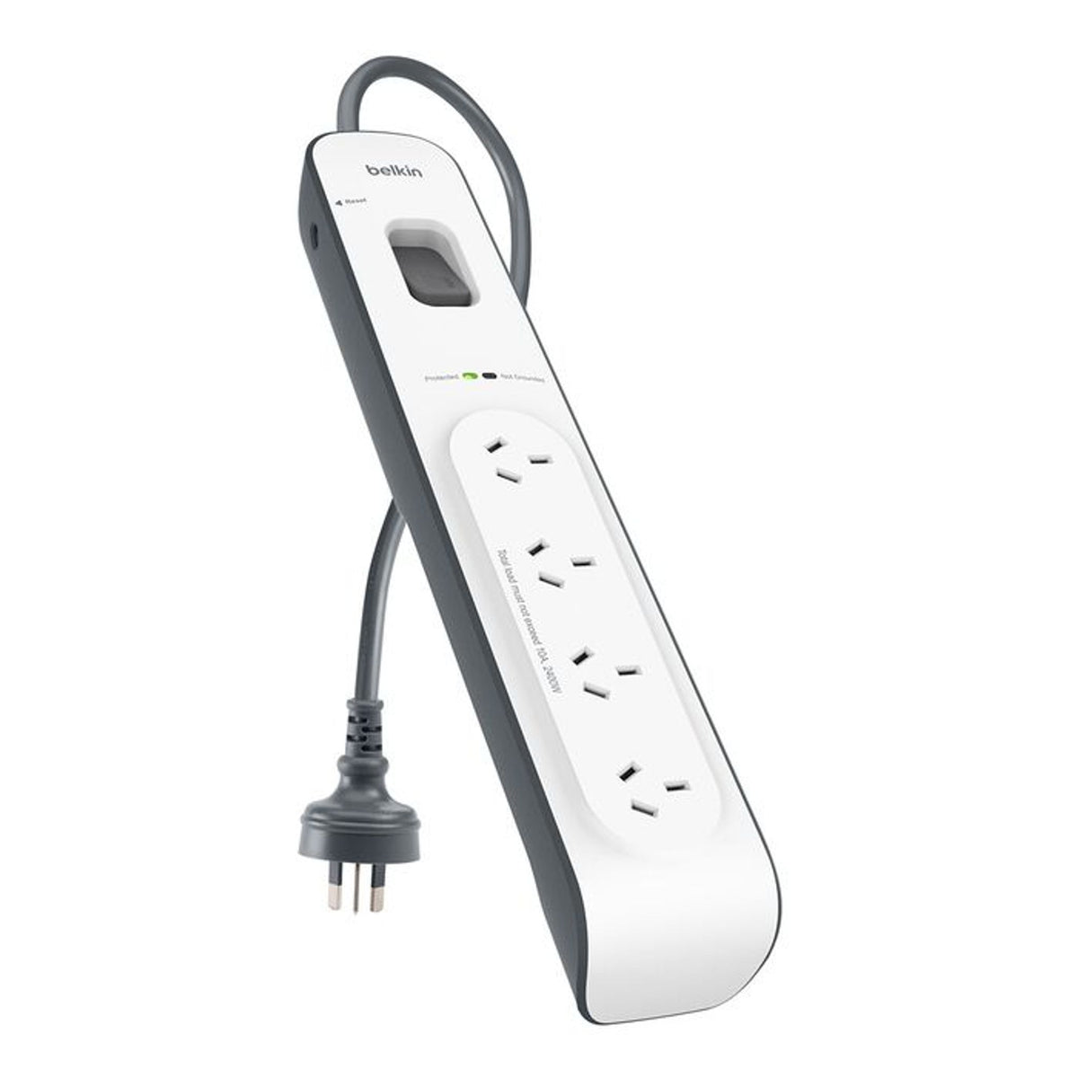 Belkin SurgeMaster 4-Outlet Surge Protection Strip 2M Cord White/Grey tl:556ea218