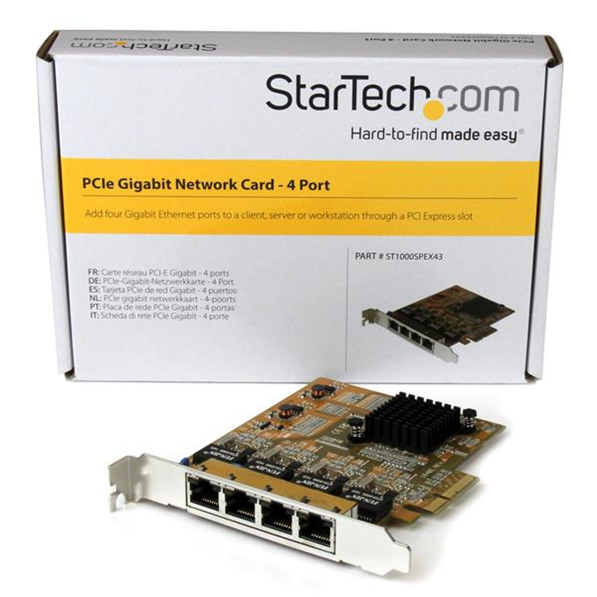 StarTech.com Gigabit Ethernet Card PCI Express x4 4Port 10/100/1000Base-T