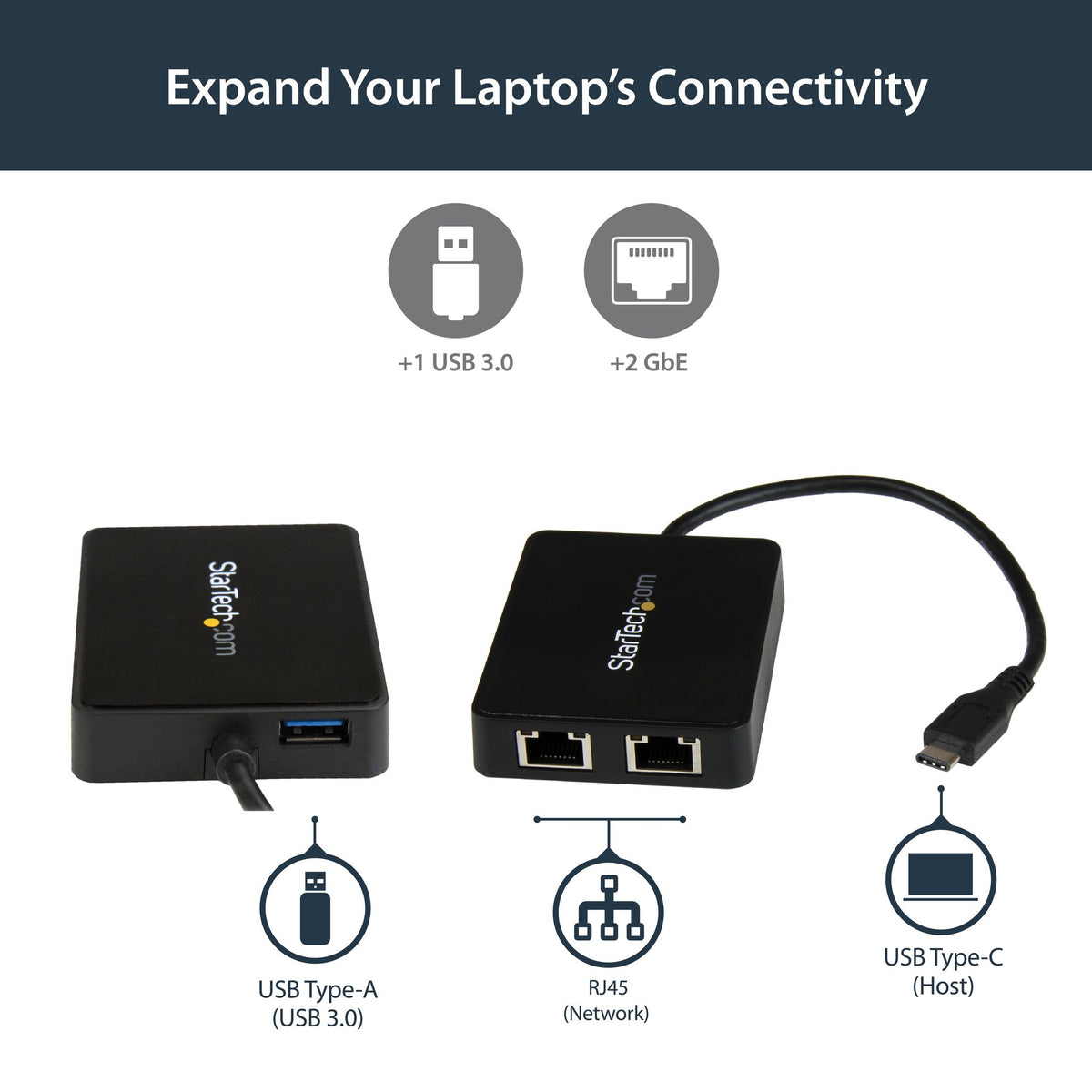 StarTech.com Gigabit Ethernet Adapter USB-C 2Port 10/100/1000Base-T