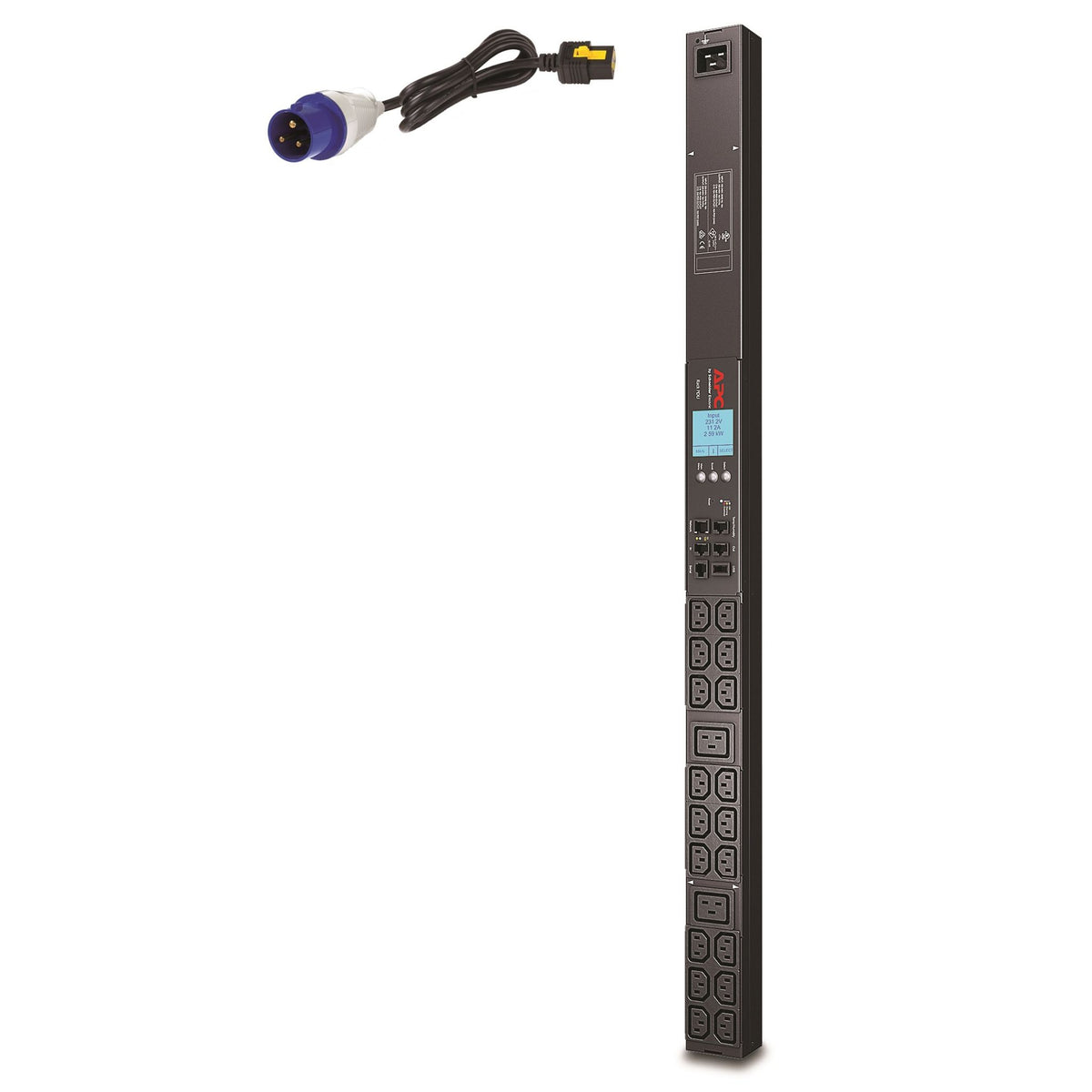 APC NetShelter AP8858EU3 Metered PDU 230V 2 C19 Outlets Rack-mountable