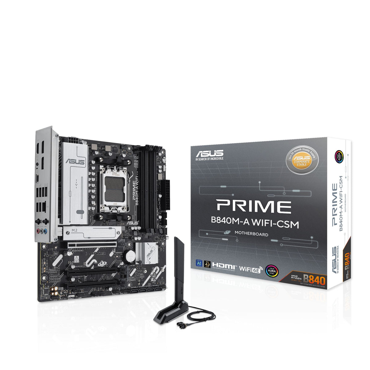 ASUS PRIME B840M-A WIFI-CSM AM5 Micro-ATX Motherboard DDR5 256GB 3x M.2 Wi-Fi 6E tl:2862ae98