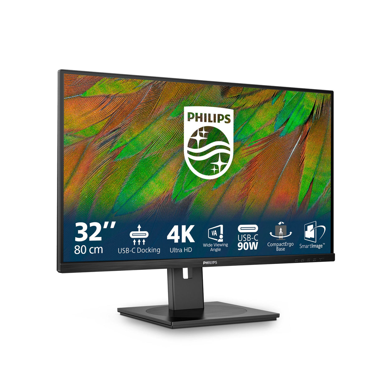 Philips 32B1U3900 31.5" UHD 60Hz VA Business Monitor DP/HDMI/USB-C PD90W SPK