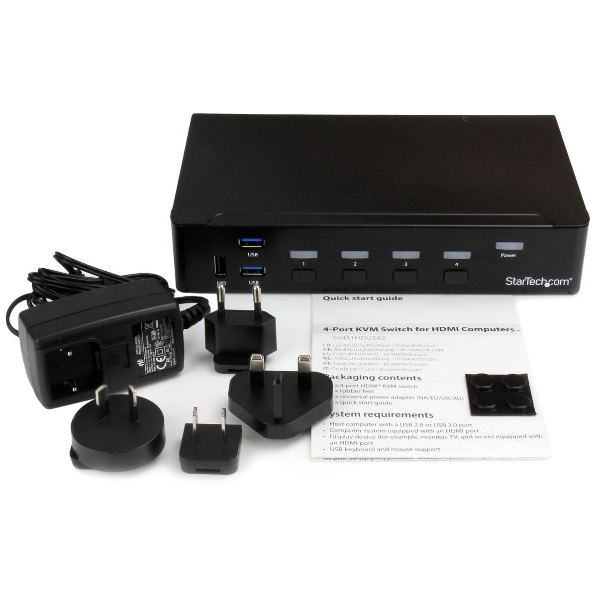 StarTech.com SV431HDU3A2 4-Port HDMI KVM Switch with USB 3.0 & Audio